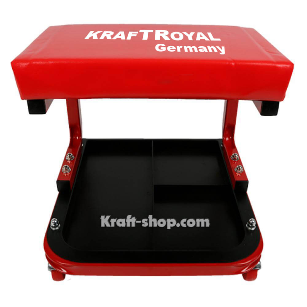 Рработен стол с рафт за инструменти - подвижен стол за автосервиз до 150кг