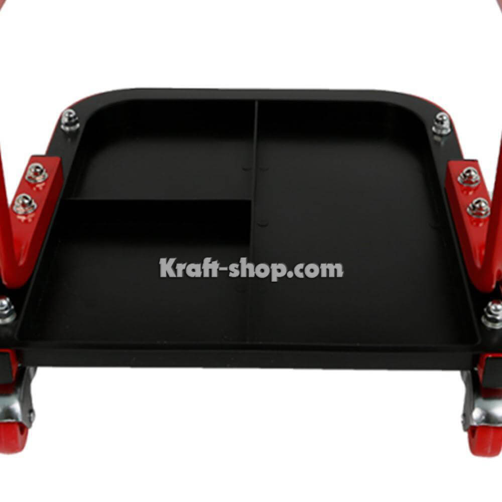 Рработен стол с рафт за инструменти - подвижен стол за автосервиз до 150кг