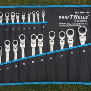 ПЪЛЕН КОМПЛЕКТ Тресчотни ключове 22ч KrafTWelle  6-32мм с чупещо рамо