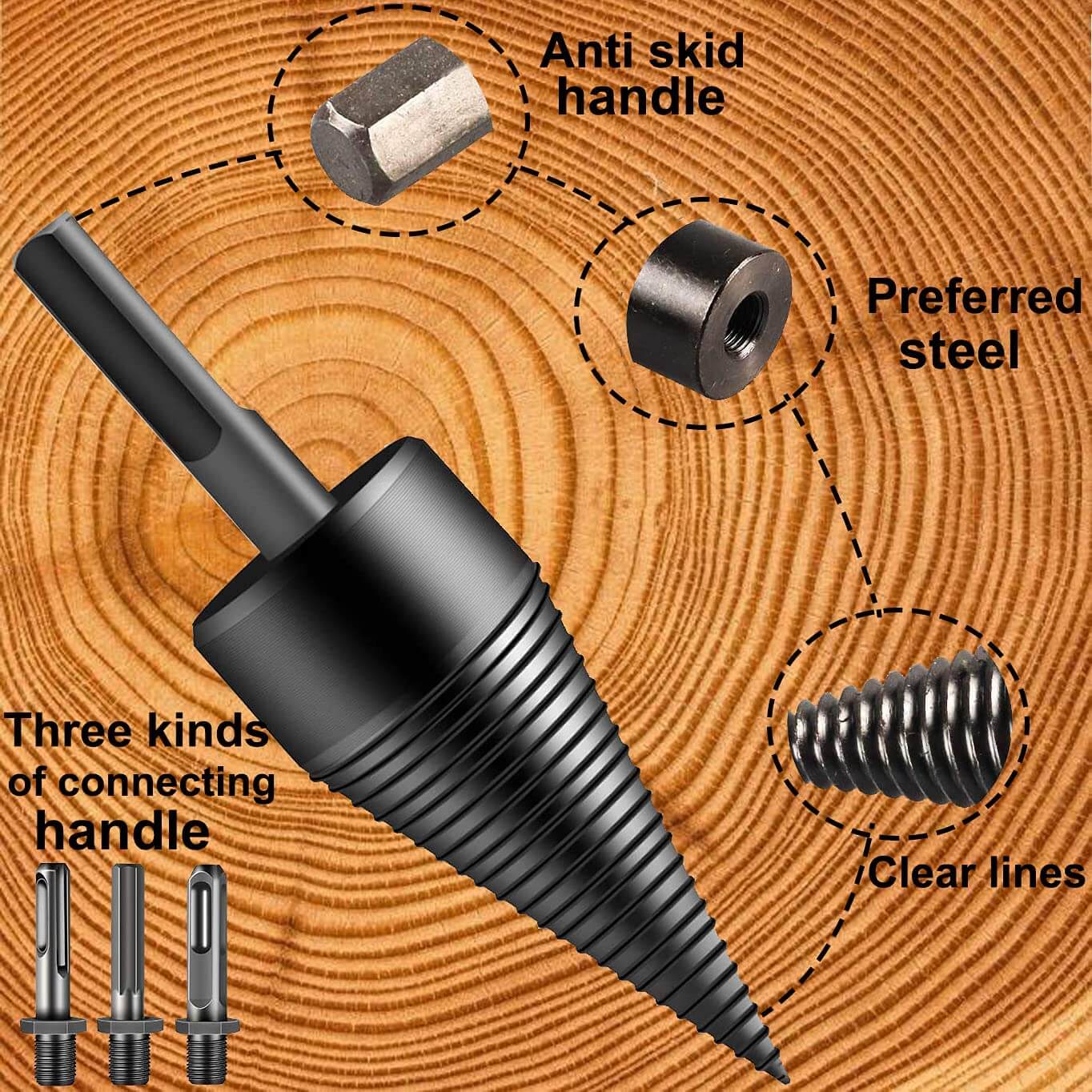 Конус за цепене на дърва KraftWorld за перфоратор / бормашина