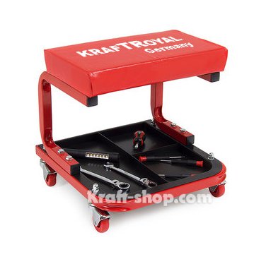 Рработен стол с рафт за инструменти - подвижен стол за автосервиз до 150кг