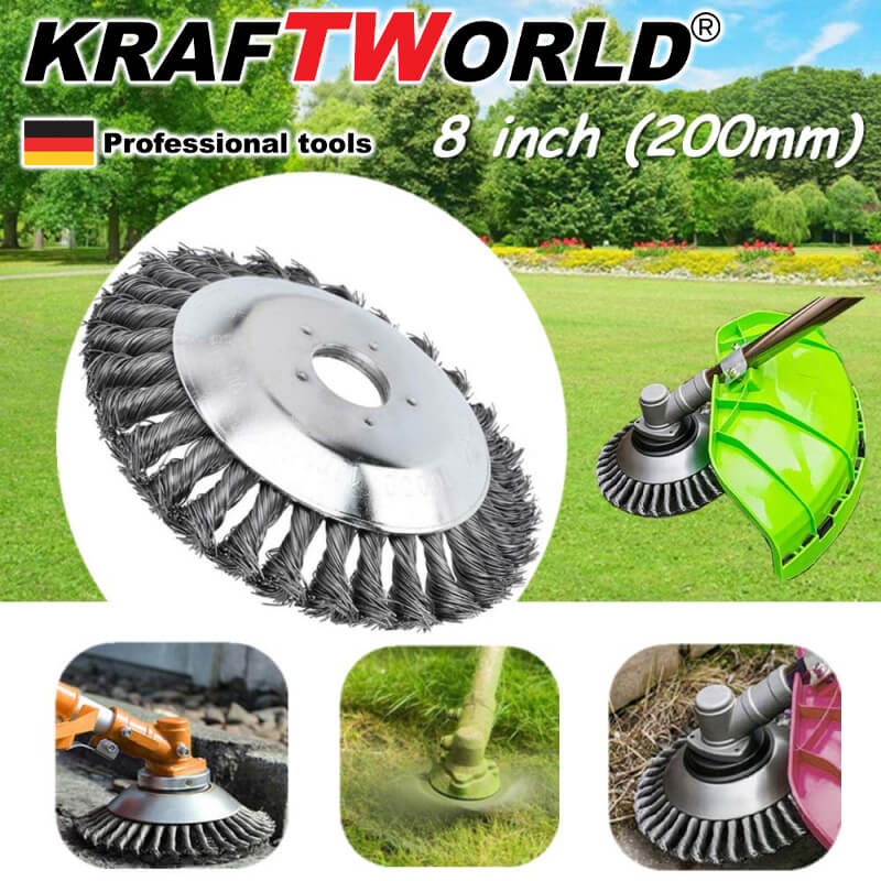 Универсална Телена Четка KraftWorld За Бензинов Тример 8"- 200mm