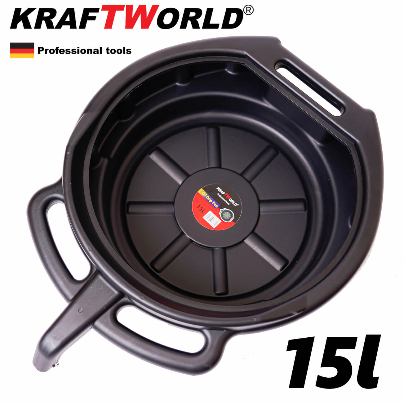 Вана за източване на масло 15л KrafTWorld  / Съд за отработено масло