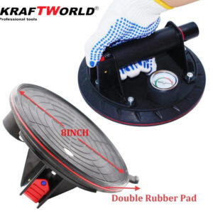 Вендуза с манометър за плочки, стъкла – вакуумна помпа Ø200мм KraftWorld 130 кг