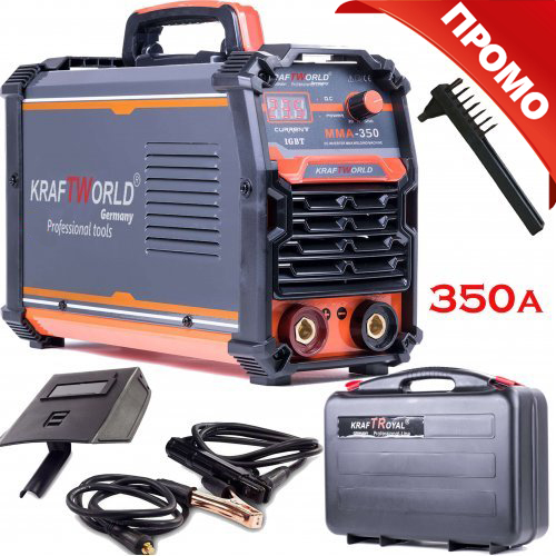 Инверторен Електрожен 350А с куфар KraftWorld - 