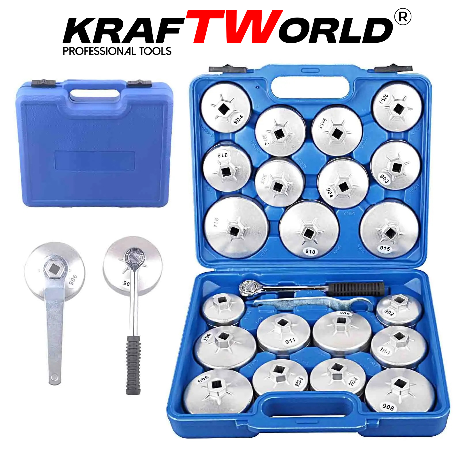 Комплект за маслени филтри KraftWorld 23 части Алуминиеви