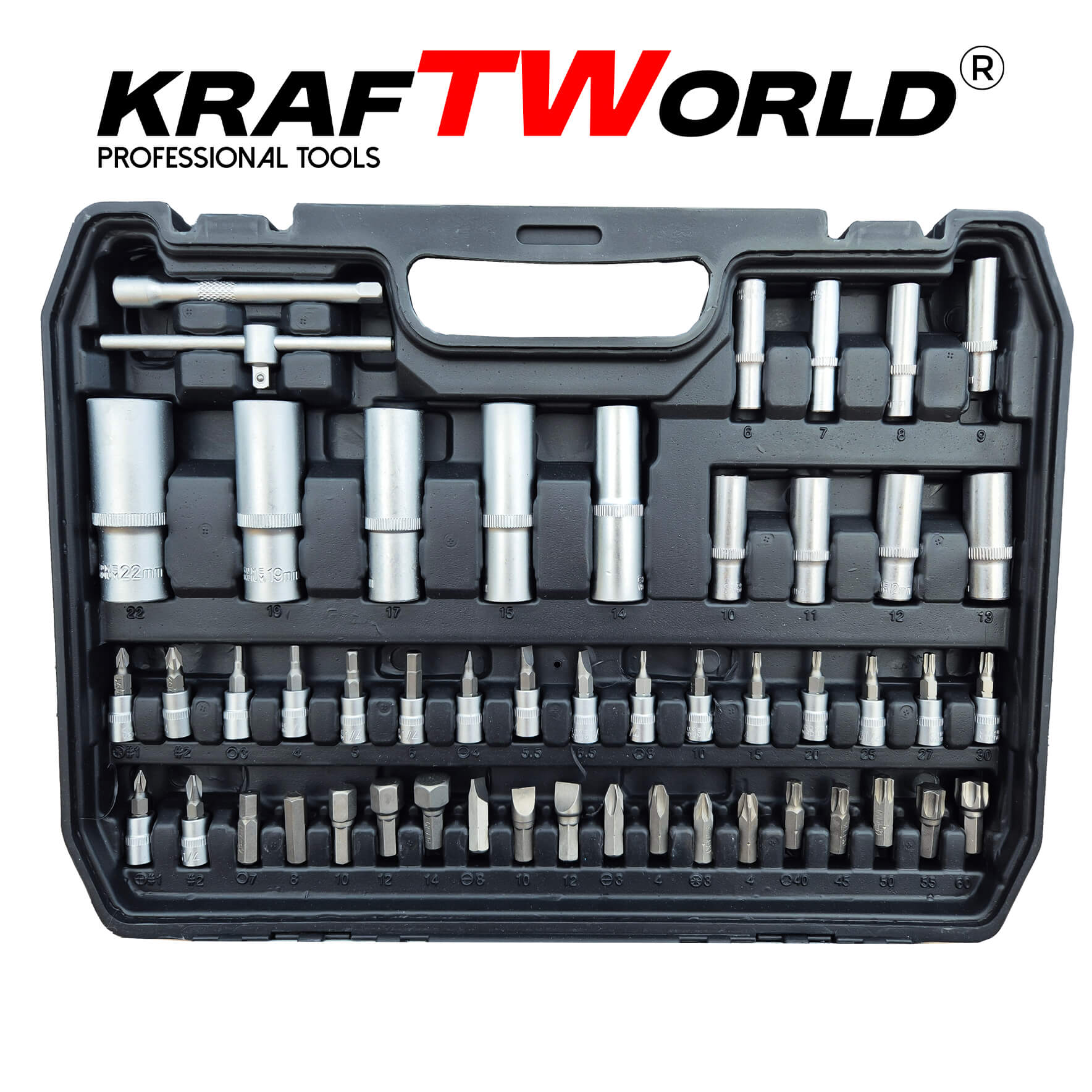 Професионално Гедоре KraftWorld със 108 Части – с Метални Закопчалки