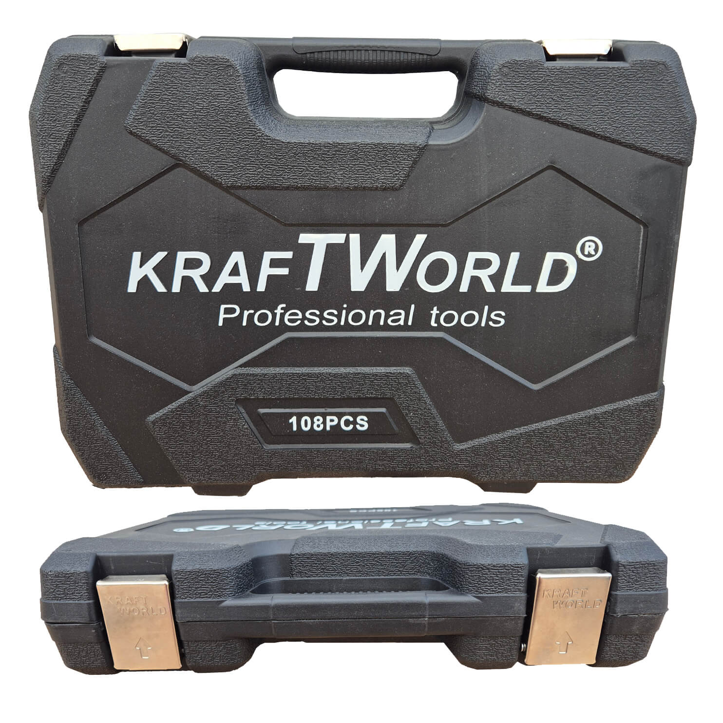 Професионално Гедоре KraftWorld със 108 Части – с Метални Закопчалки