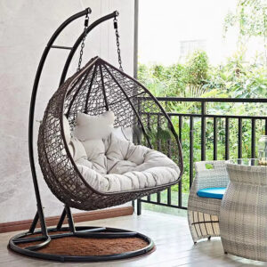 Двуместен Люлеещ Ратанов Стол 'Comfort' – Най-Голямата Градинска Люлка до 350 кг!