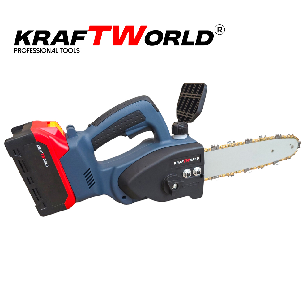 Акумулаторна резачка KraftWorld - Трион с автоматично омасляване и 2 батерии