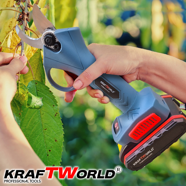 Акумулаторна Лозарска Градинска Ножица KraftWorld – За Лесно и Прецизно Рязане до 30мм