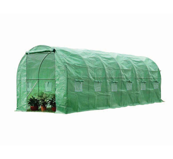 Тунелна оранжерия с 2 врати и 12 прозореца - 600х300х200 см.