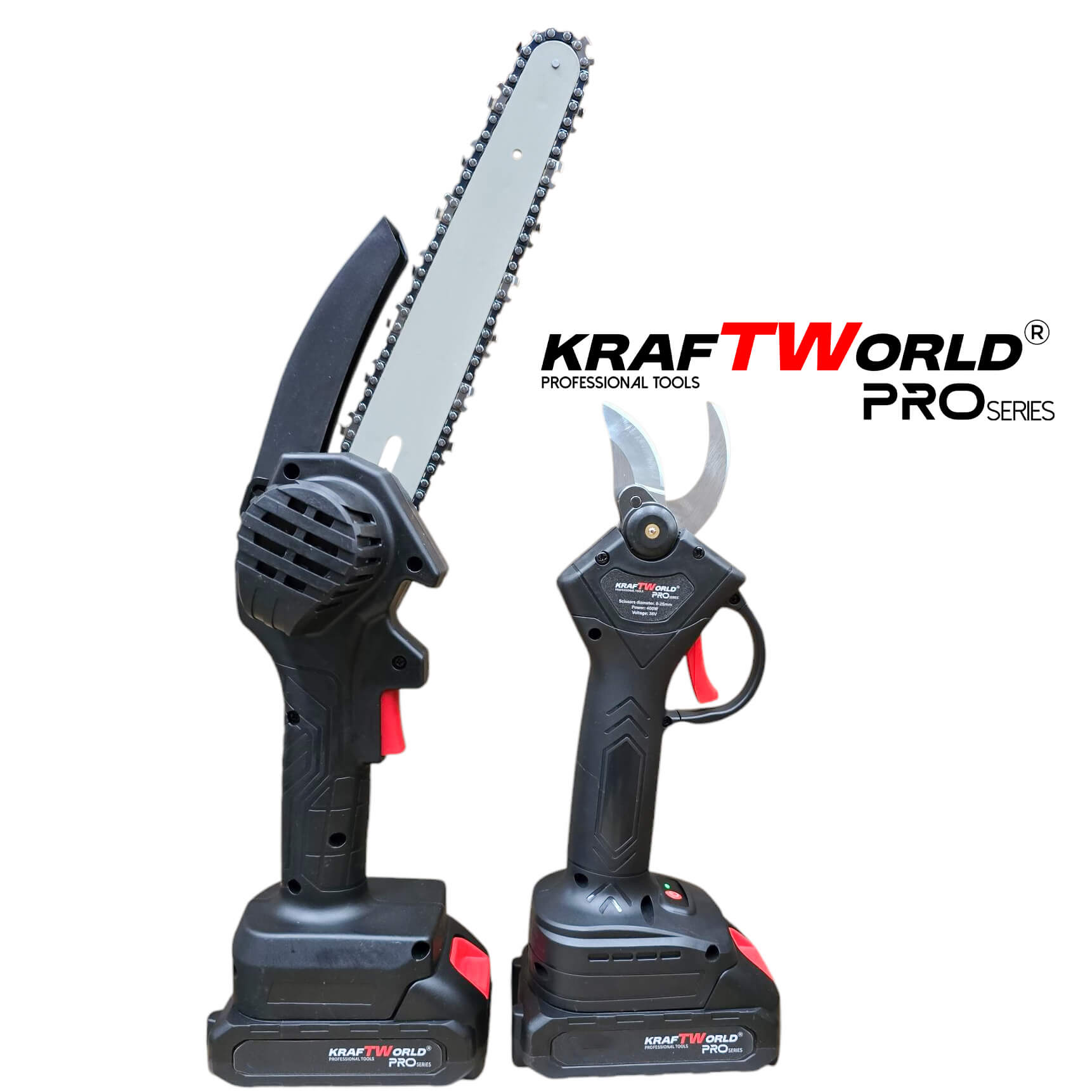 Мини Резачка и Лозарска Ножица KraftWorld  с 2бр Батерии в Един Куфар!