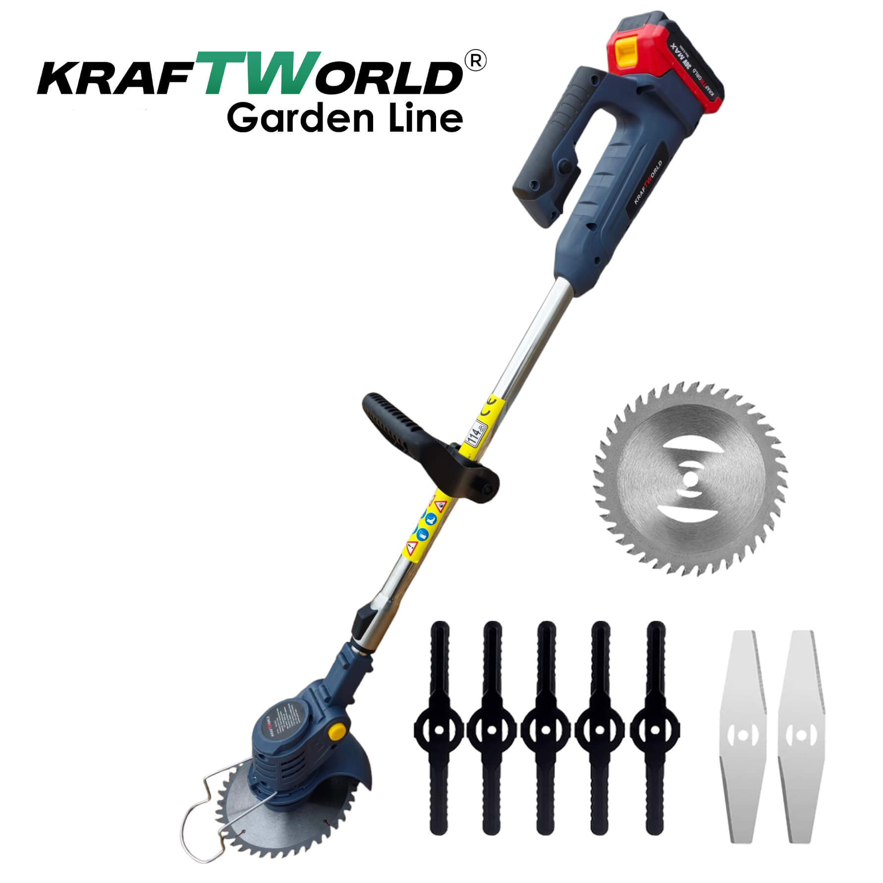 Акумулаторен сет 3в1: Тример, Ножица и Резачка 15 и 20см шини, допълнителни приставки и резервен нож