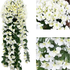 Висящ Букет от Бели Изкуствени Цветя – Тропически Стил 80см