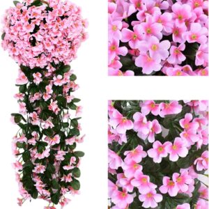 Висящ Букет от Бели Изкуствени Цветя – Тропически Стил 80см