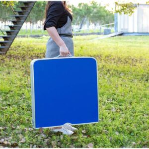 Комплект от 4 броя столове със сгъваема алуминиева маса 120 х 60 см. за пикник къмпинг градина тераса двор и