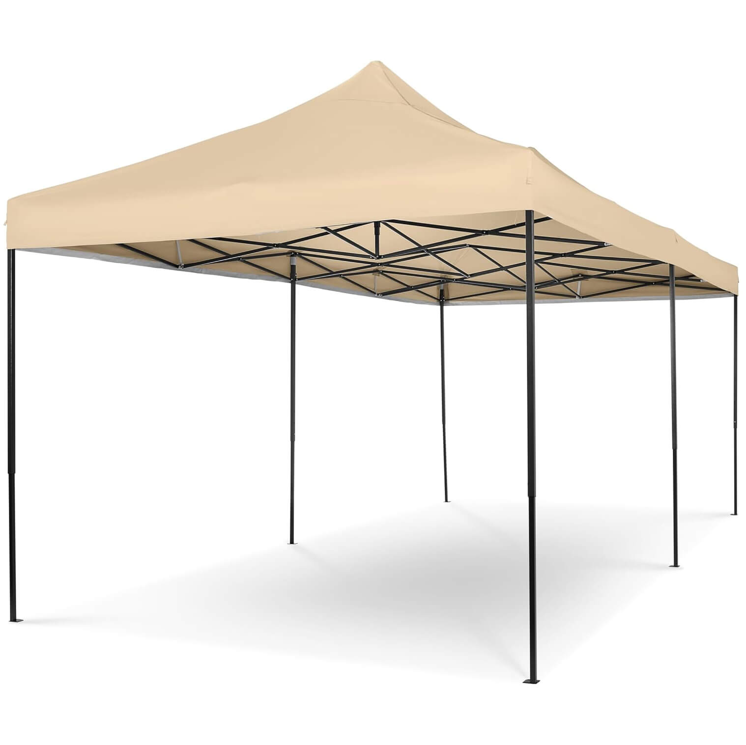 Луксозна градинска шатра KraftWorld 3×6 м – премиум бежово платнище, сгъваема конструкция