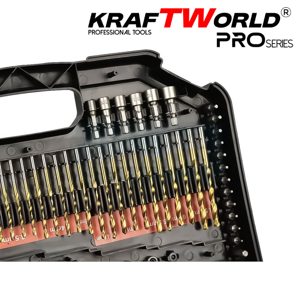 Комплект битове и свредла KratWorld 246 части / бургии в куфар
