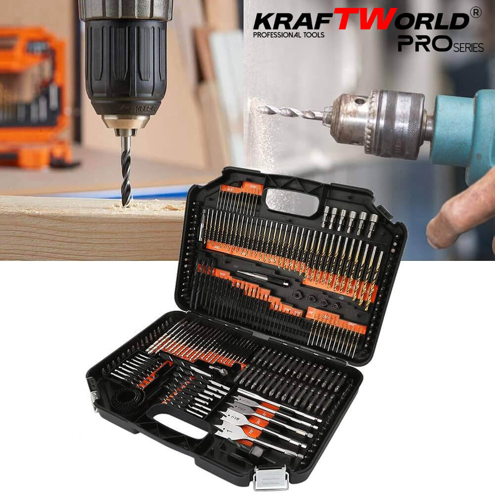 Комплект битове и свредла KratWorld 246 части / бургии в куфар