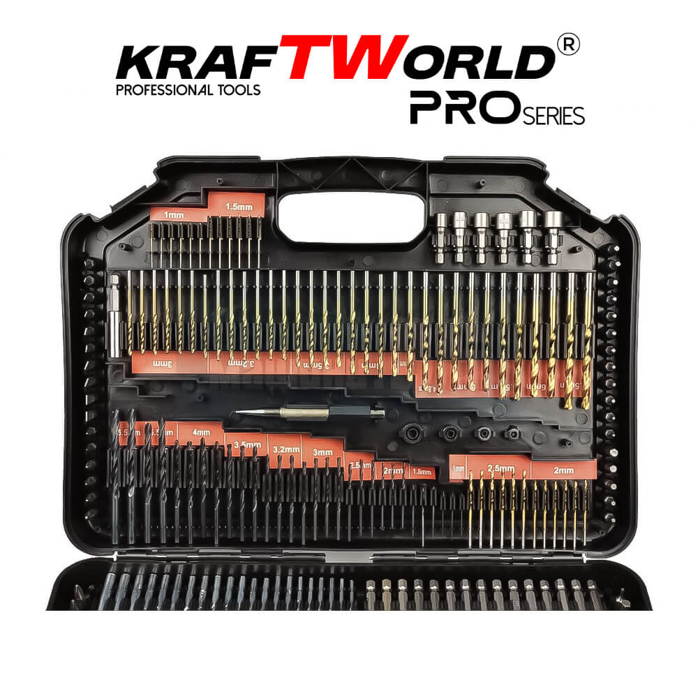 Комплект битове и свредла KratWorld 246 части / бургии в куфар