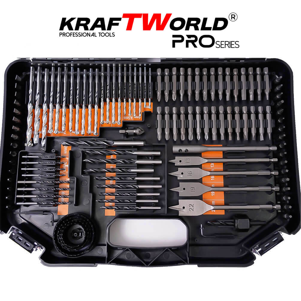 Комплект битове и свредла KratWorld 246 части / бургии в куфар