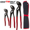 Комплект Водопроводни Клещи тип гарги Kraftworld pro – 3 части 175 мм, 250 мм, 300 мм с калъф