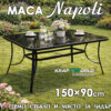Голяма градинска маса 150×90 см с тъмно темперирано стъкло