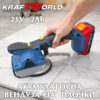 Акумулаторна вендуза за плочки KraftWorld 21V 2Ah, до 50 кг, вибратор за теракот