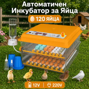Инкубатор за кокоши, патешки и гъши яйца – 120 яйца, автоматичен