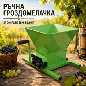 Гроздомелачка за грозде с ръчно задвижване – 300–500 кг/ч